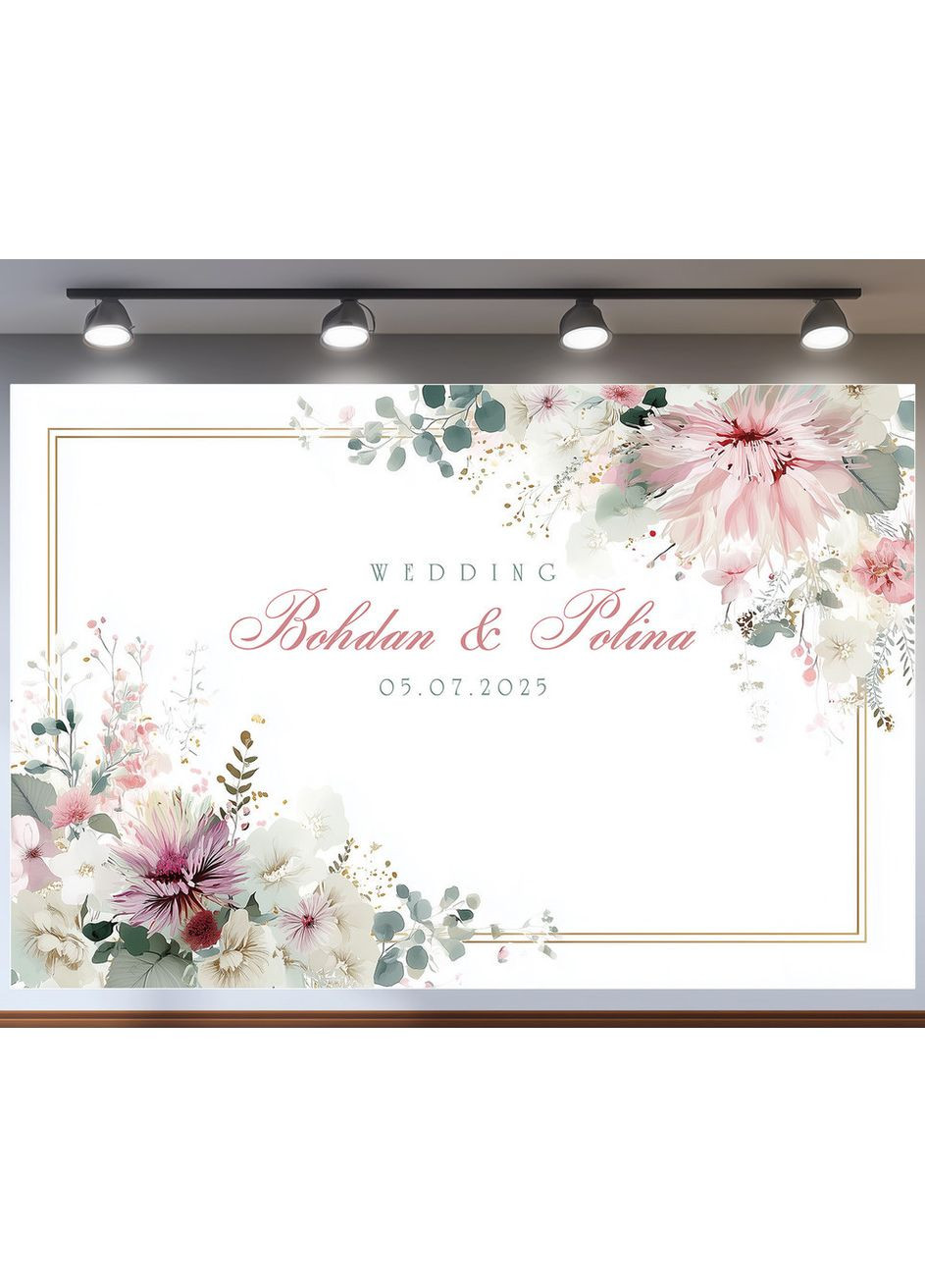 Свадебный баннер для фотозоны 3×2 м с люверсами, литой 440 г/м², №45363 Vinylpex (361032842)