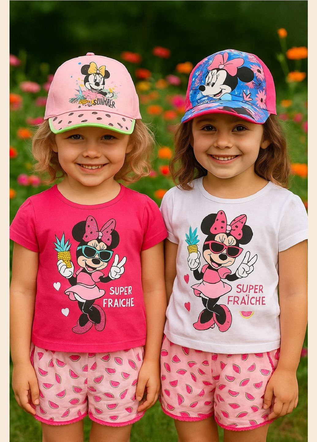 Комбінований літній костюм minnie mouse (минни маус) ue20032 з шортами Disney Футболка+шорти