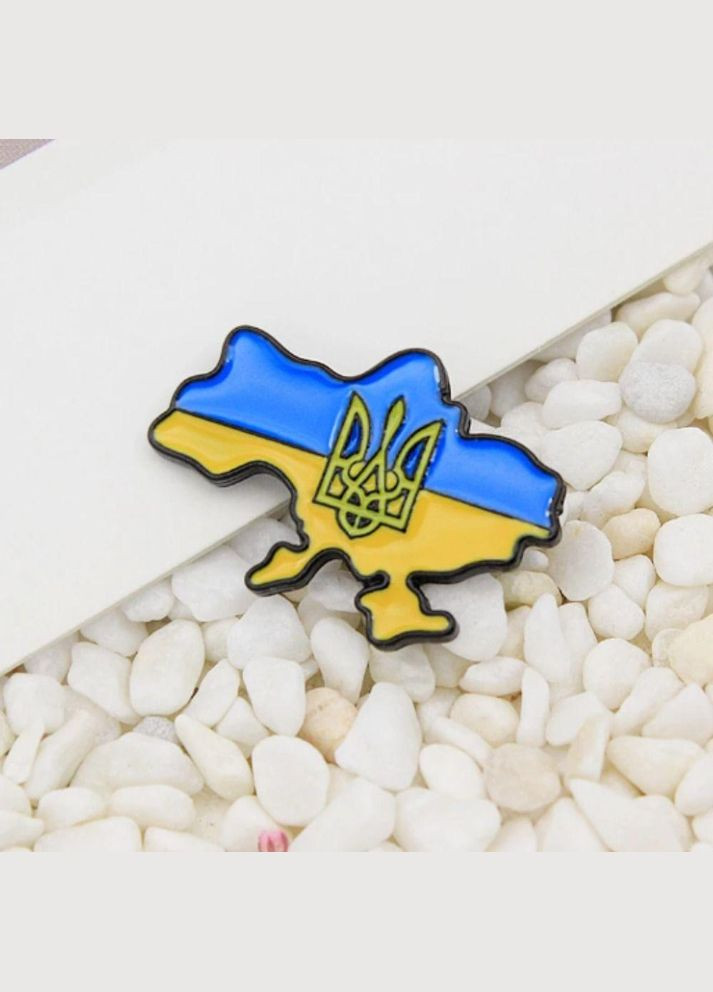 Шикарная брошь значок флага и карты Украины желто-синий No Brand (336947942)