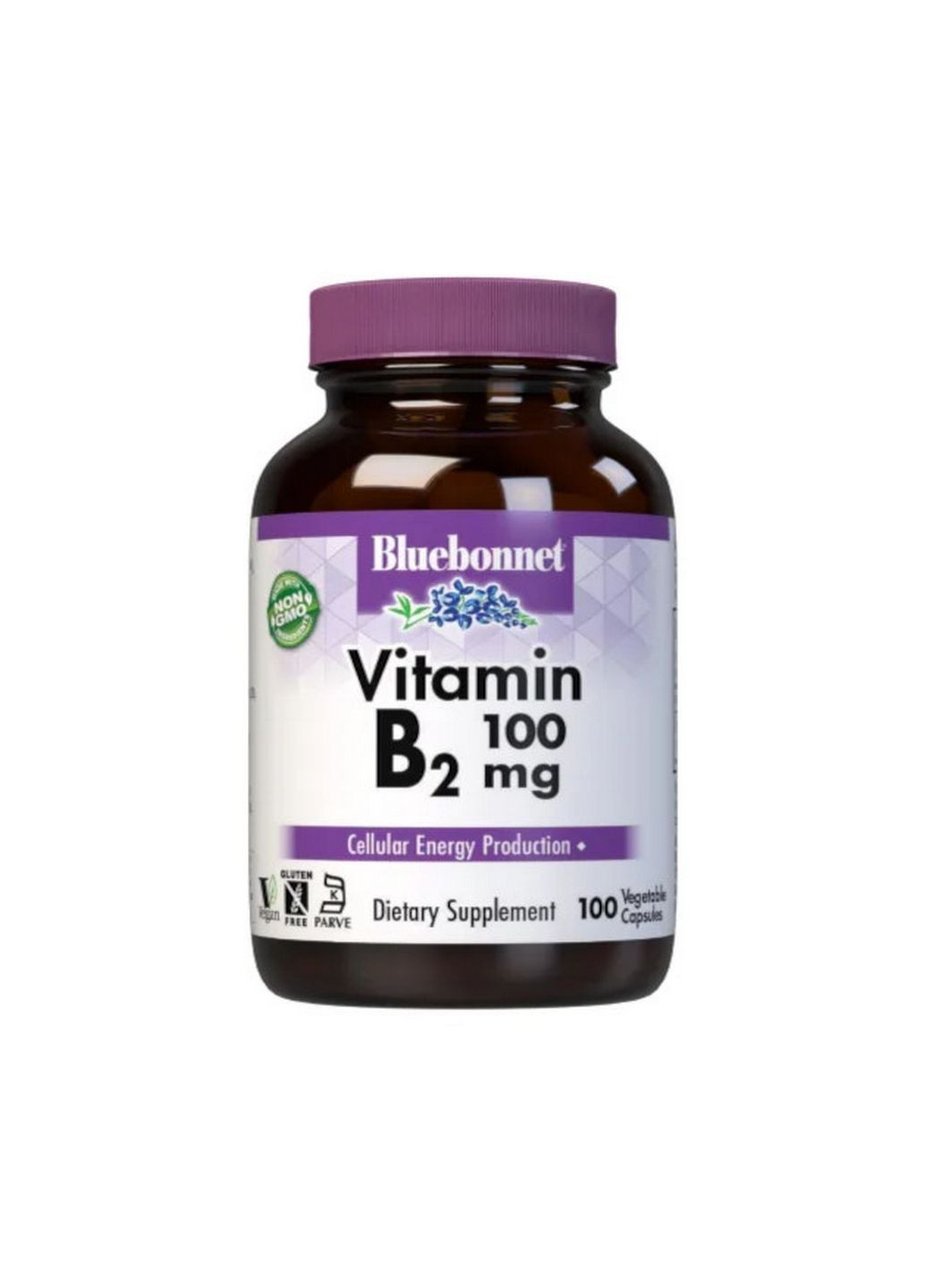 Витамины и минералы Vitamin B2 100 mg, 100 вегакапсул Bluebonnet Nutrition (293341394)