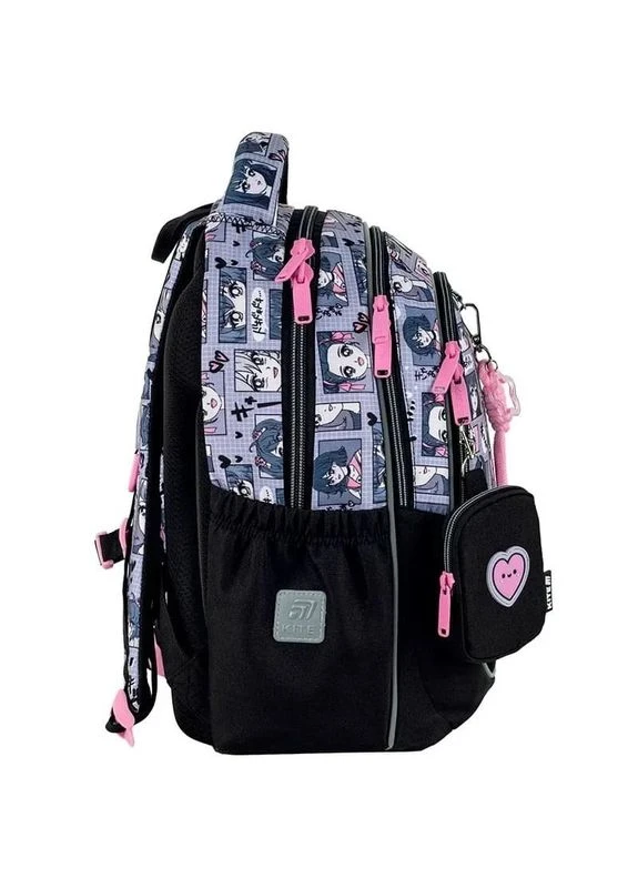Школьный рюкзак Education 700 Anime Girl 18л Черный с серым (K25-700M-1) Kite (336376051)