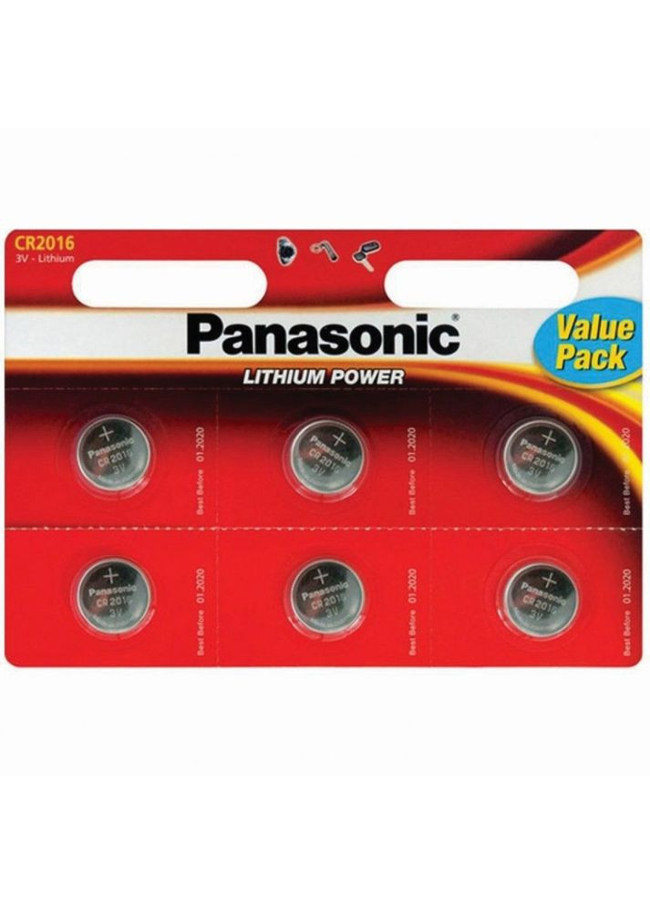Батарейка CR-2016 Lithium, 3V, (CR-2016EL/6B) Panasonic (352751125)