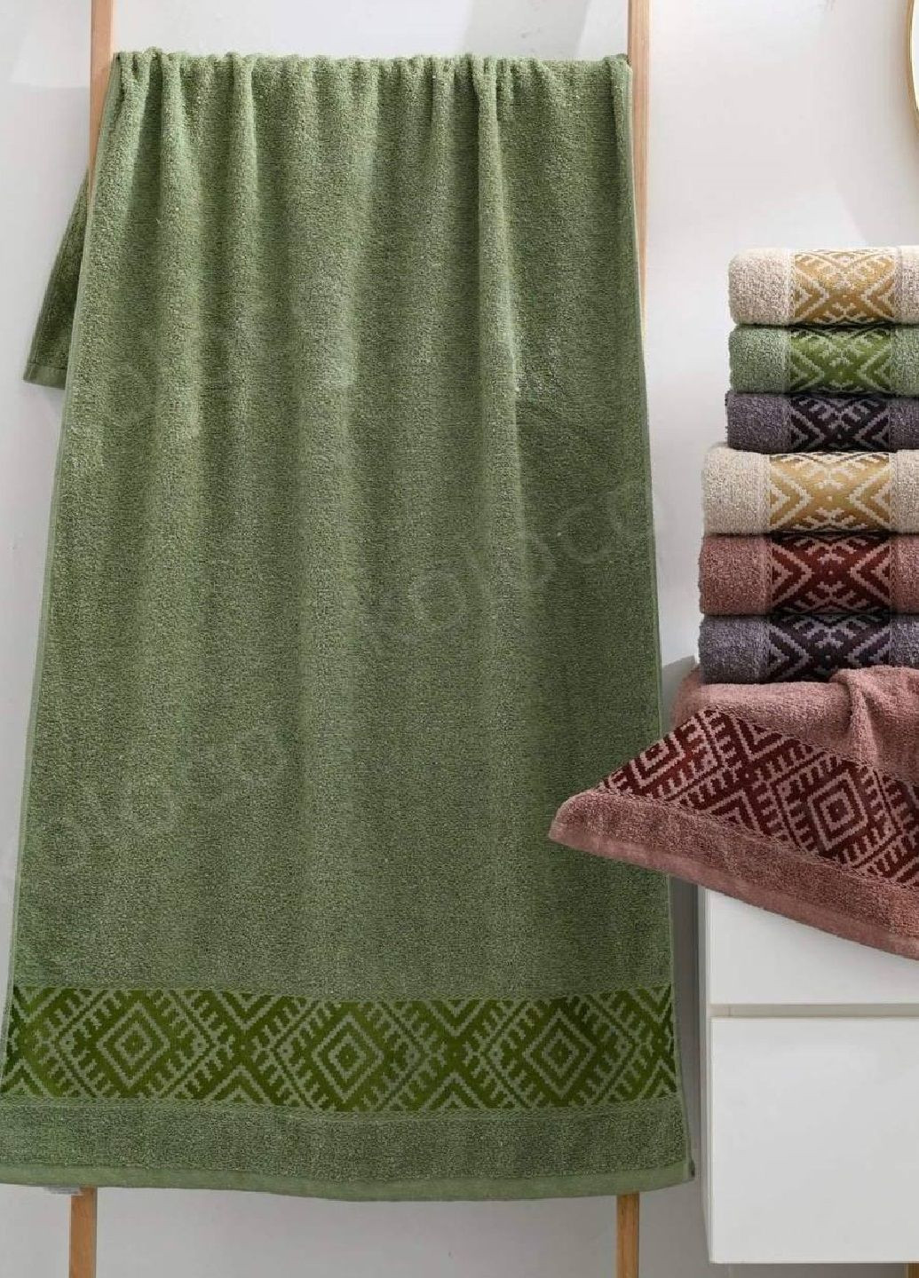 Набор банных полотенец (8штук) Vishnya однотонный комбинированный