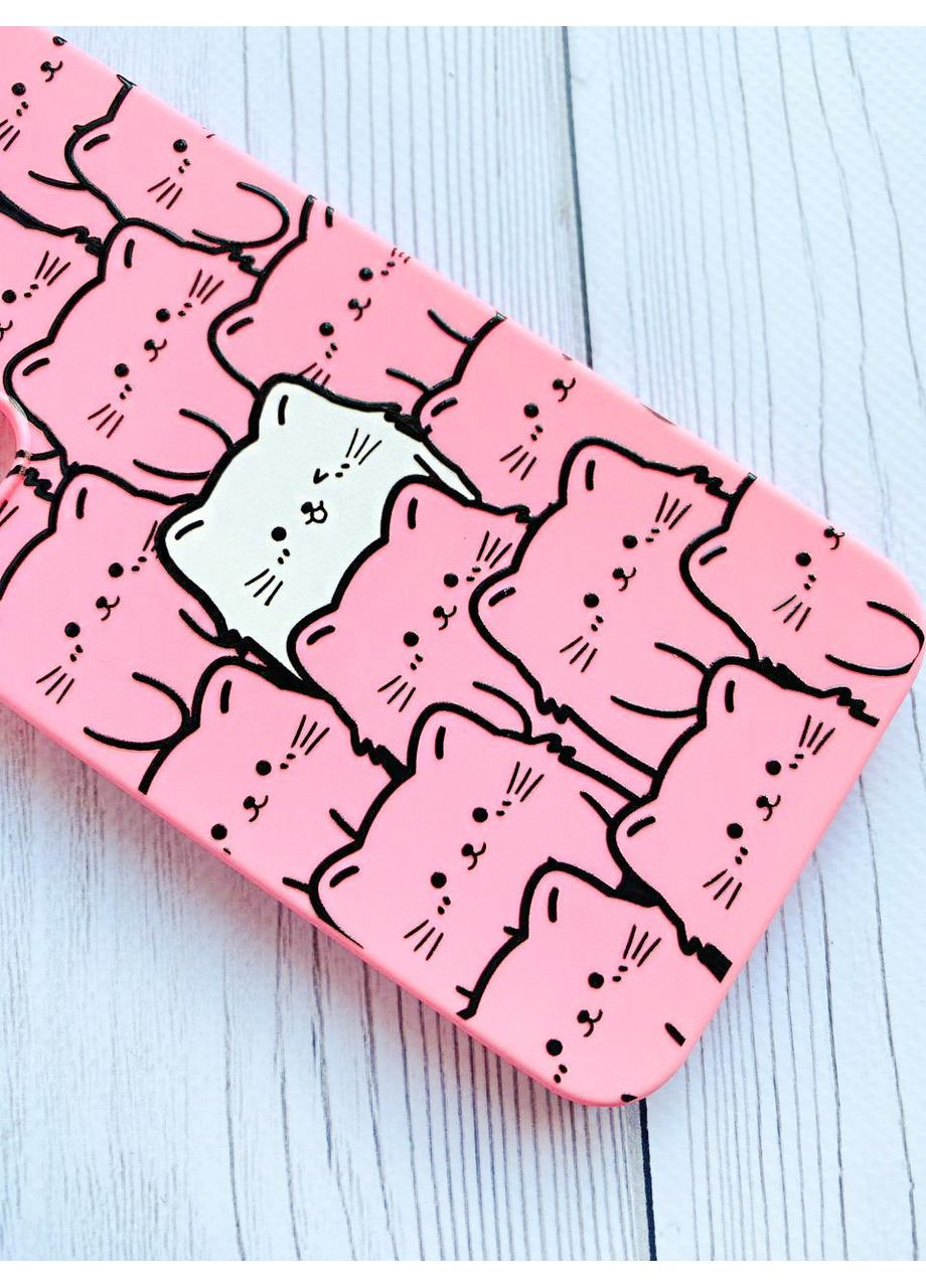 Матовий рожевий чохол на Samsung Galaxy S24 FE Котики (принт 392) Creative (355393317)