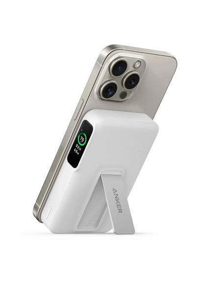 Батарея универсальная MagGo 10000mAh, Qi2/15W, PD, 27W, USB-C, white (A1654G21) Anker Qi2/15W, PD, 27W, USB-C, white, MagGo 10000mAh (370021363)