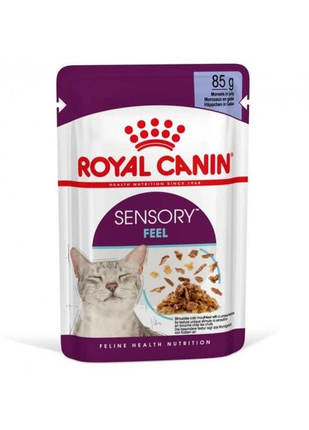 Влажный корм для кошек стимулирующий осязательные рецепторы Sensory Feel in Jelly 85 г (1529001) Royal Canin (279570554)