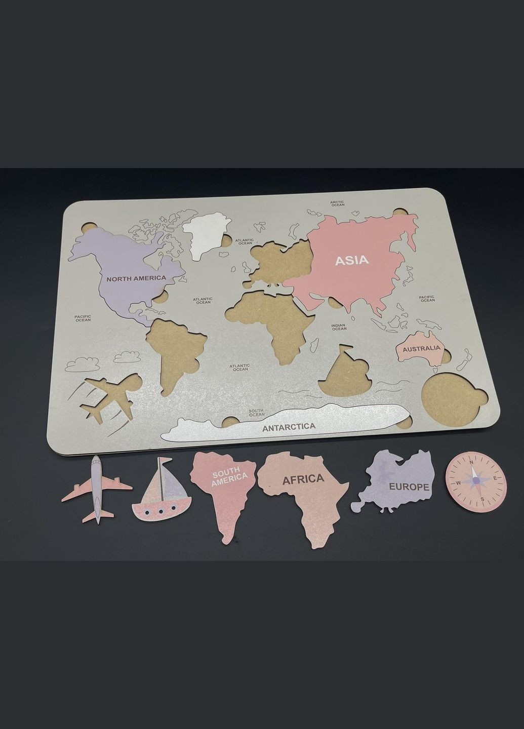 Деревянная карта мира. 40х27мм (X-232-7) HM furnitura (330602202)