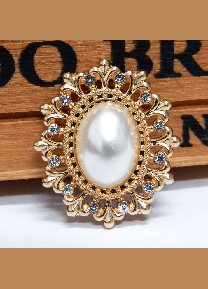 Перлинний декор Овал, ажурний, оправа-золото, 28х23 мм No Brand (341731143)