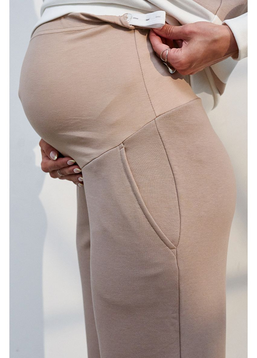 Бежевый костюм для беременных и кормящих из плотного трикотажа Юла мама (352539042)