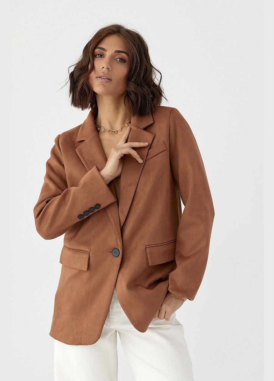 Класичний замшевий однобортний піджак Lurex (335401022)