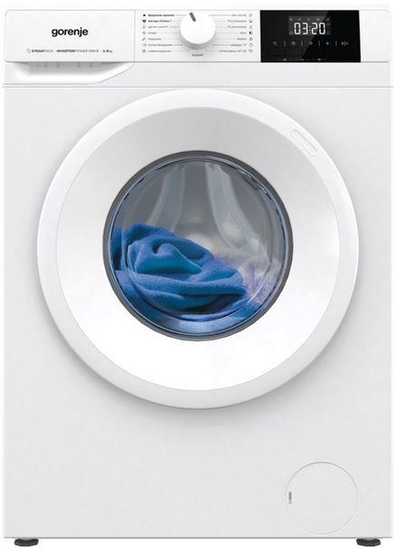 Стиральная фронтальная машина, 6кг, 1000, A+++, 43.5см, дисплей, пар, инвертор, белый Gorenje (323000840)