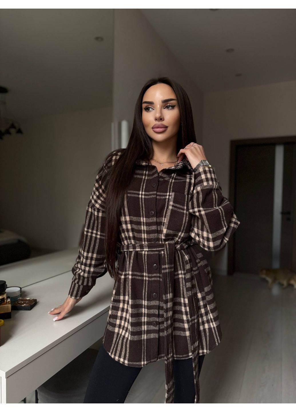 Темно-коричневая рубашка Osoblyva