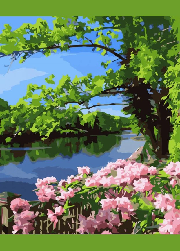 Картина по номерам Квіти біля води VA-3693 40х50 см ( ) Strateg (328945229)