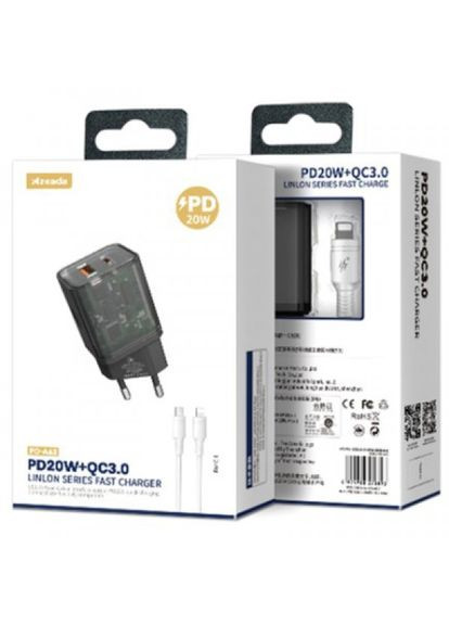 Зарядний пристрій (PDA62-BK) Proda xinrui a62 fast cherge 20w + quick charge (268146743)