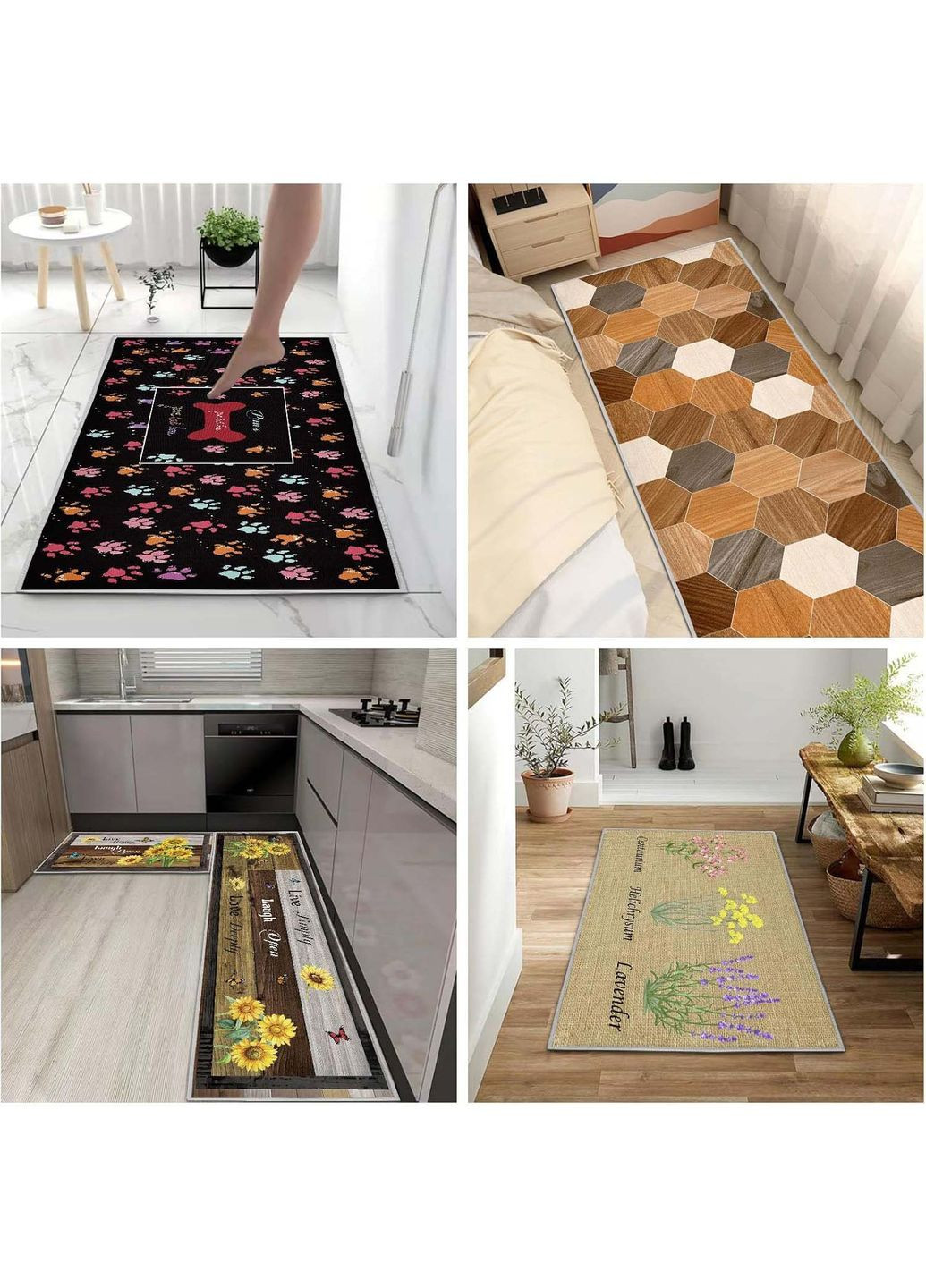 Набір килимків для кухні та ванної 120×40 см і 60×40 см водонепроникні, протиковзні, м'які, декоративні Kitchen Master (368877953)