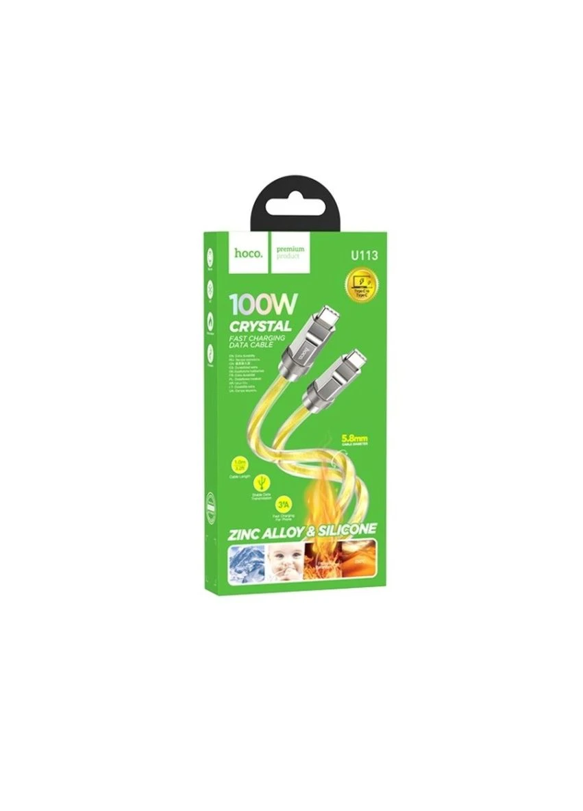 Кабель U113 Solid 100W silicone charging data cable TypeC to Type-C Gold Hoco (301090512)