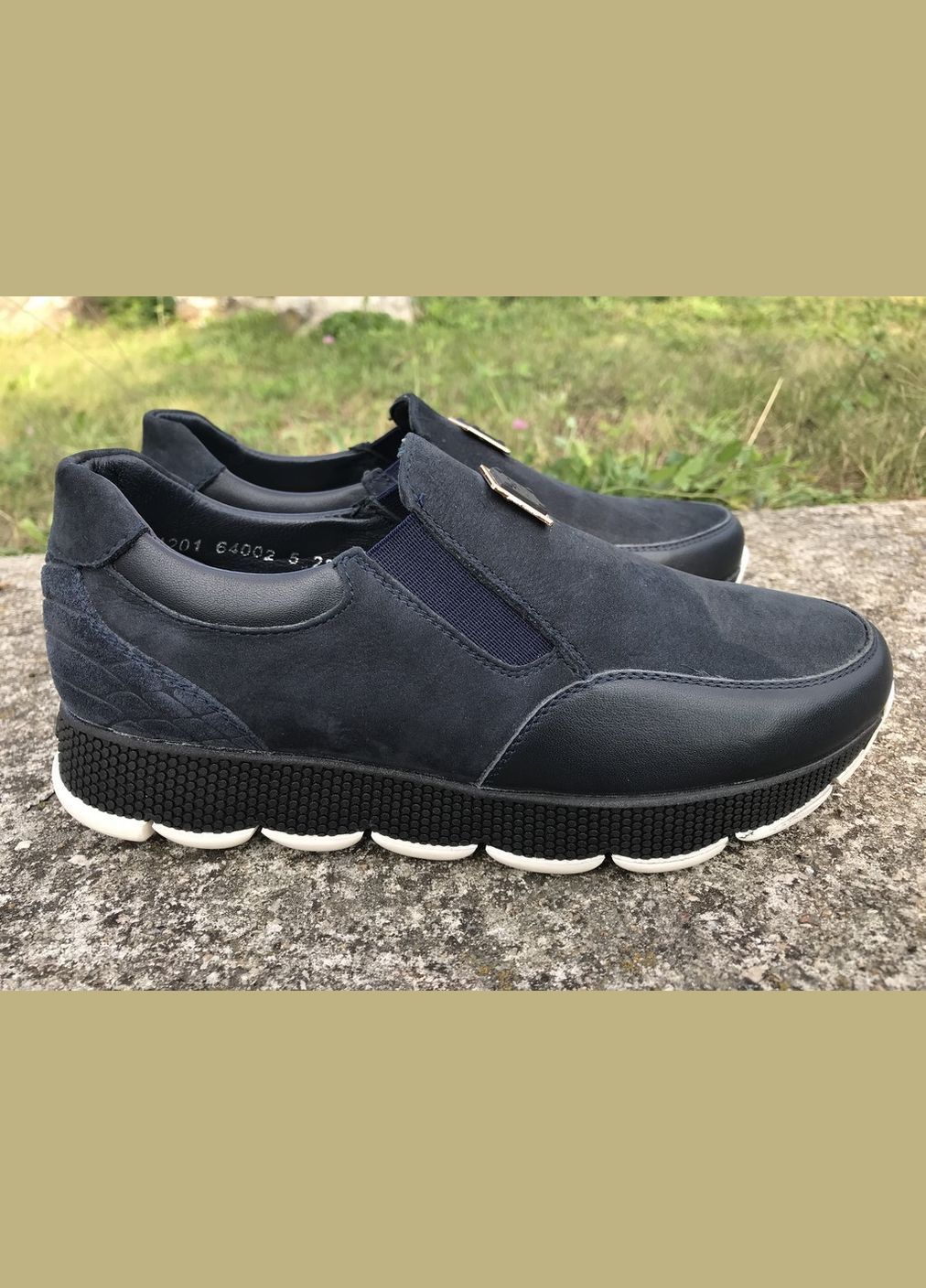 Синие женские кожаные слипоны в синем цвете, Bistfor