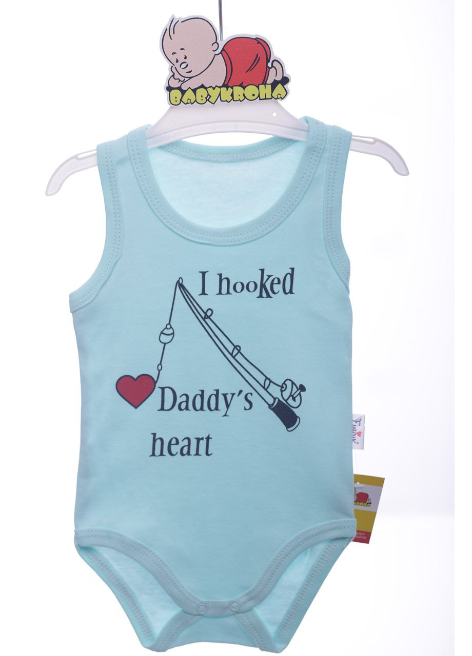 Боди майка для мальчика на кнопках интерлок Daddy's heart см (43007) findik (296193157)