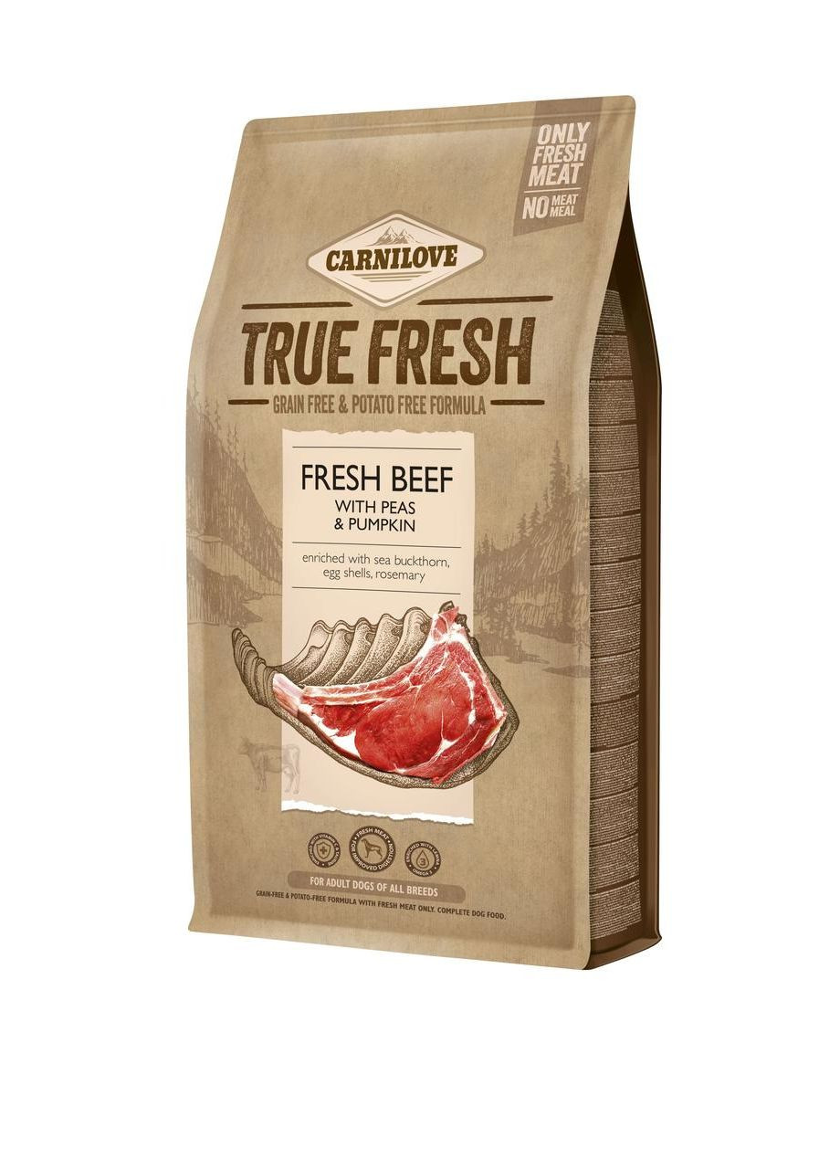 Сухой корм True Fresh для взрослых собак всех пород, с говядиной, 4 кг Carnilove (363196518)