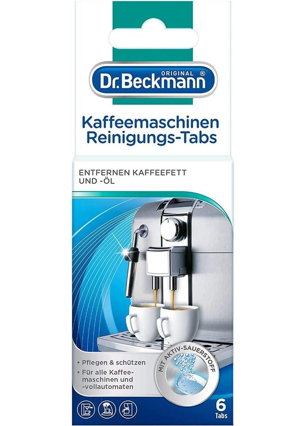 Таблетки для очищення кавоварок Dr.Beckmann Kaffeemaschinen Reinigungs-Tabs уп/6шт Dr. Beckmann (331787169)