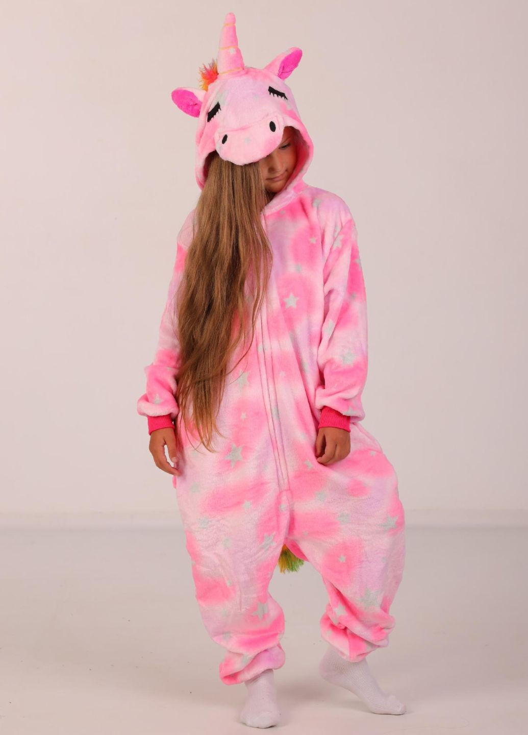 Кігурумі єдиноріг на блискавці для дівчат з капюшоном та пухнастим хвостиком My Kigu (365590924)