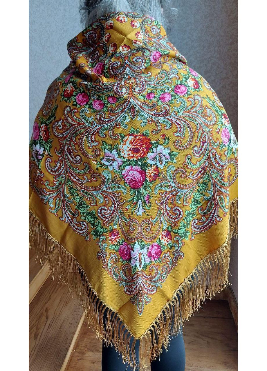 Українська хустка на Різдво, 110см плюс торочки, жовта хустка No Brand (371655240)