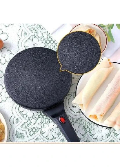 Млинниця електрична занурювальна RIAS R-600 антипригарна 600W 20см Black (3_07921) No Brand (395876999)