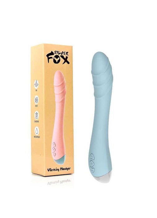 Голубой вибратор Silver Fox для стимуляции точки G USB – Вибраторы No Brand (368892268)