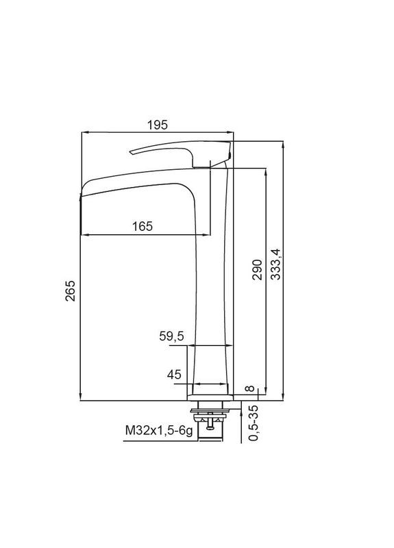 Змішувач для умивальника KB-15007-05 високий водоспад ( ) (KR3449) KOER (321205863)