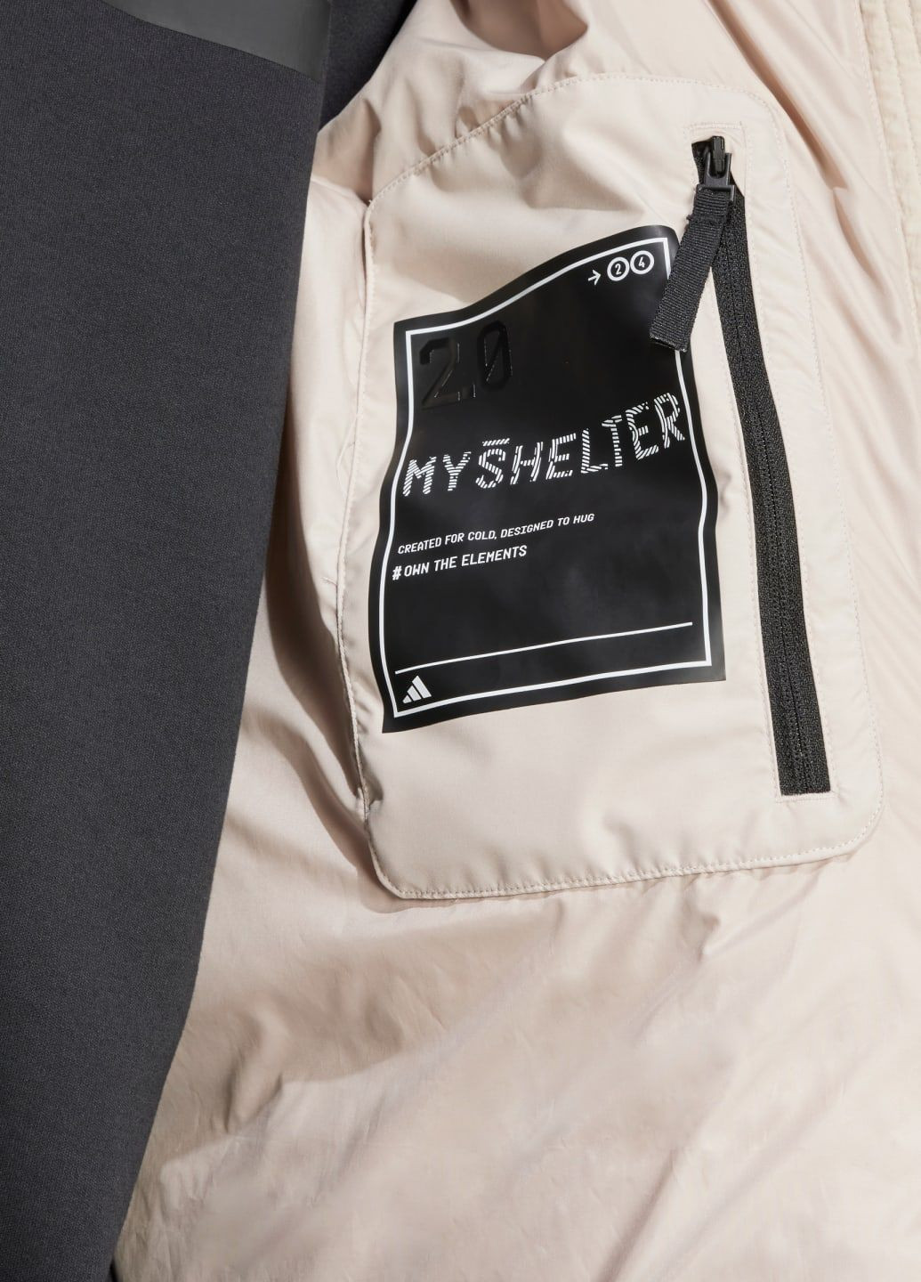 Бежевая демисезонная парка myshelter down adidas