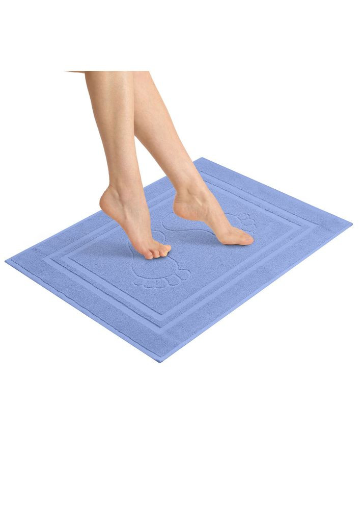Коврик для ног и ванной комнаты 50х70 см хлопок жаккард с ножками пл 700 г/м2 синий IDEIA синий
