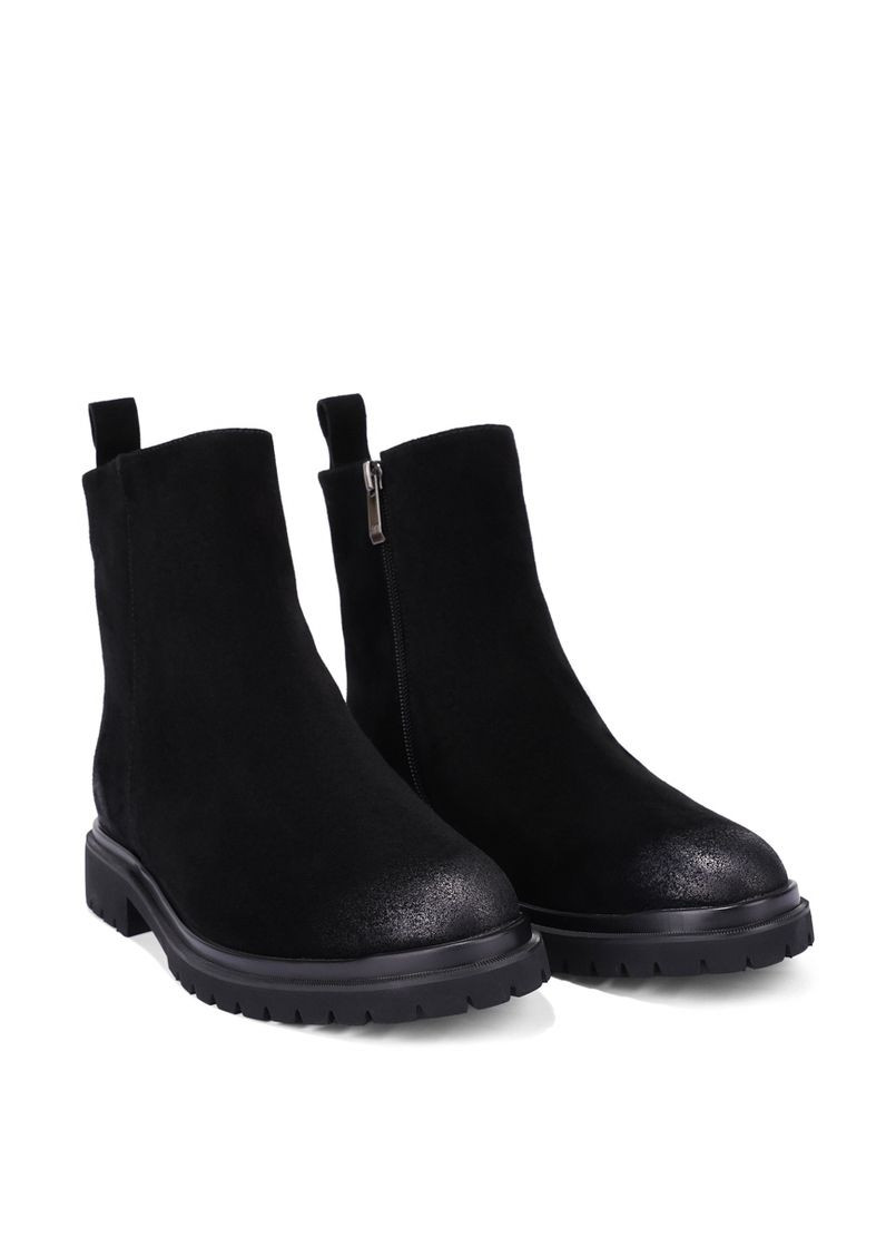Зимние женские ботинки at0720m-688-2031 черный велюр Attizzare тканевые
