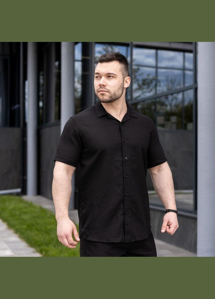 Черная классическая, повседневный, кэжуал рубашка Vakko