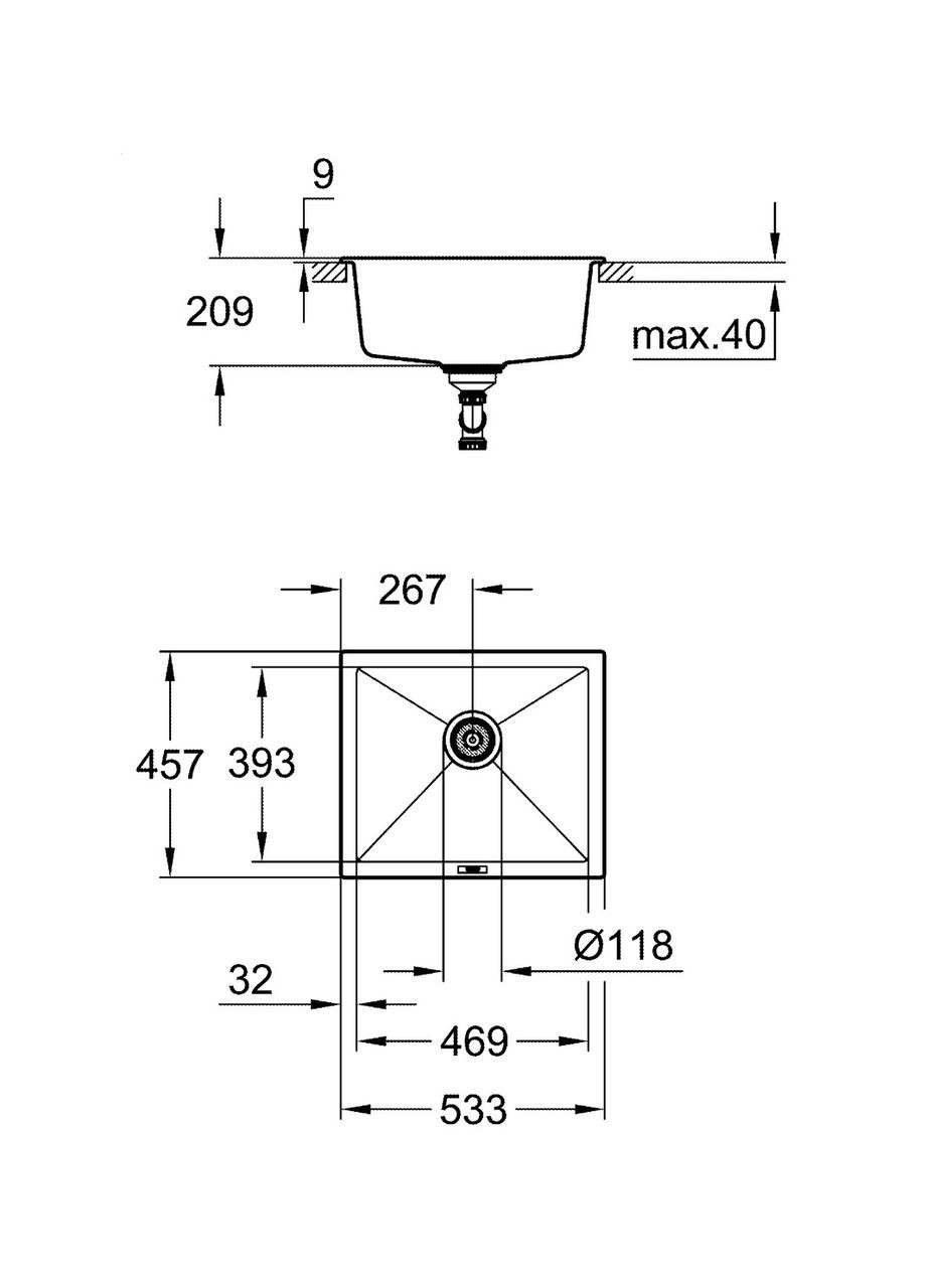 Композитна мийка для кухні K700U (31654AP0) Grohe (369933474)
