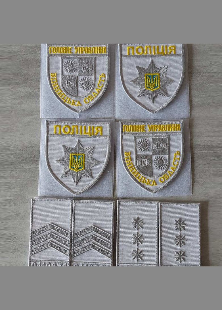 Шеврон Полиция Звезда белый (нитка темное серебро) No Brand (336381887)