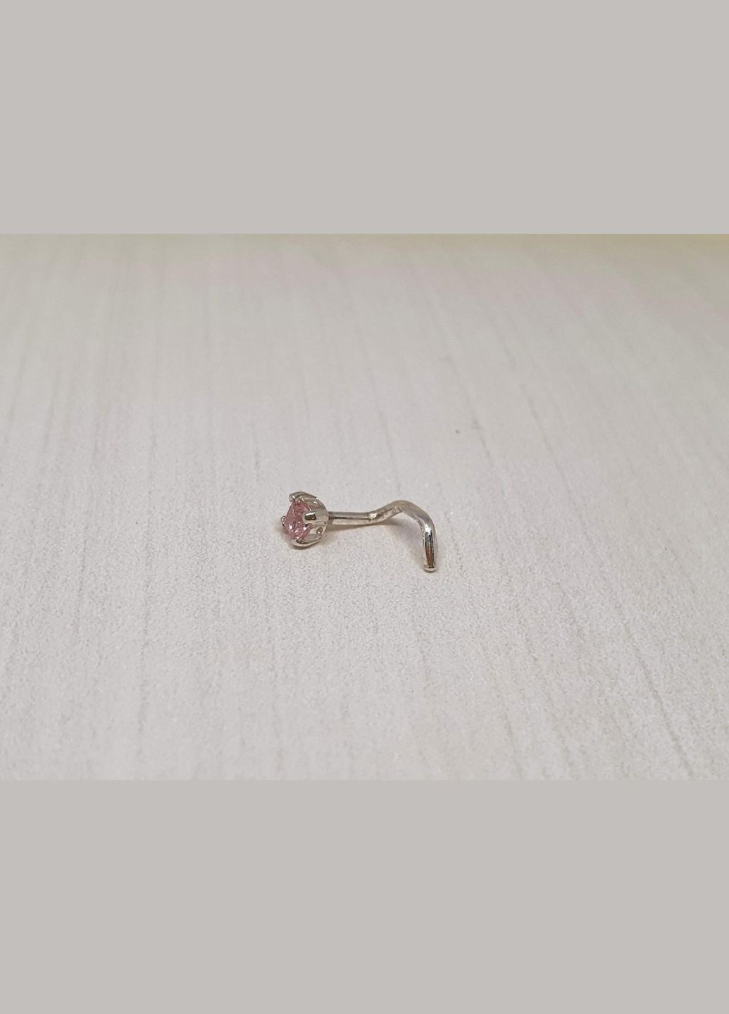 Срібна сережка-пірсинг в ніс. 1017.2С Рожевий (світлий) Dear (272797520)
