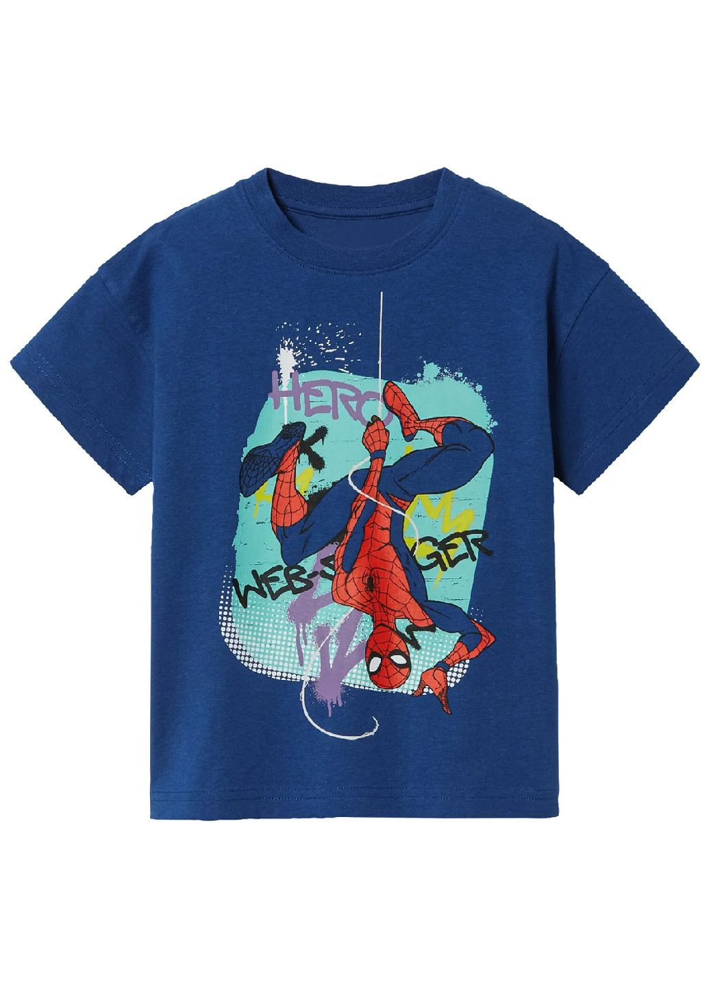 Комбинированный летний летний хлопковый костюм (футболка, шорты) с шортами Marvel