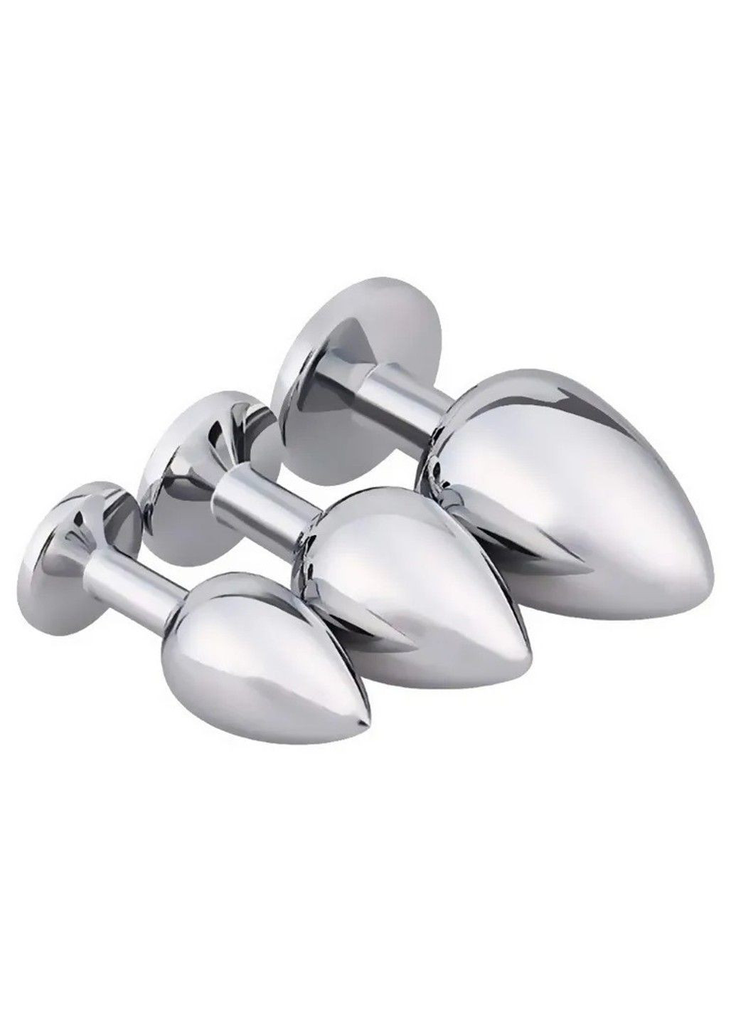 Набор анальных пробок с прозрачными камушками (S,M,L) We Love (284278221)