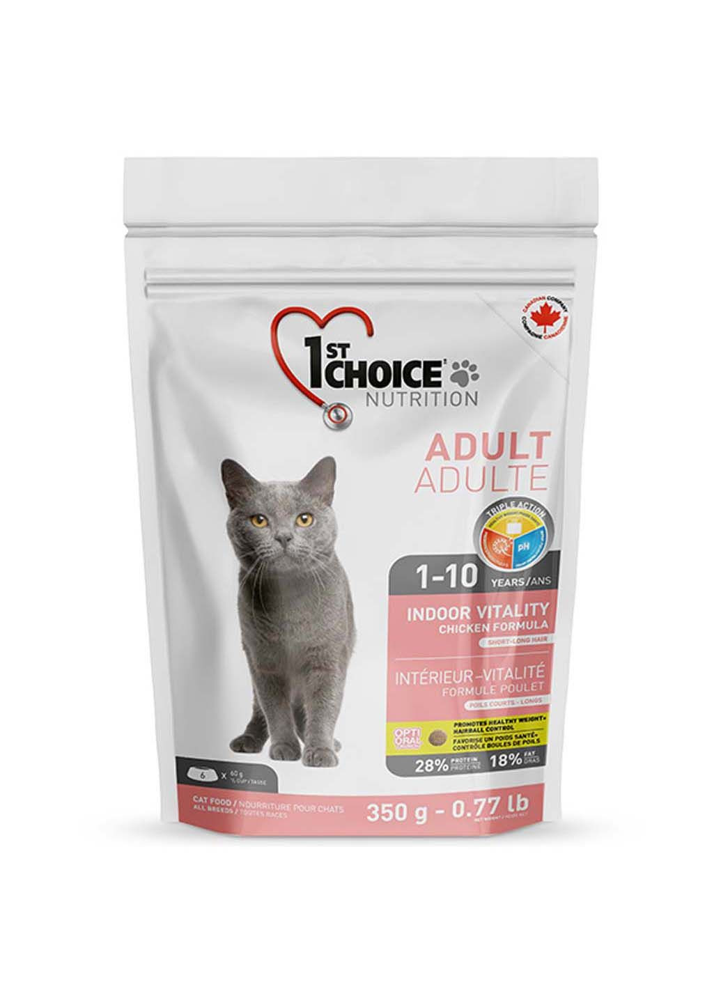 Сухой суперпремиум корм для котов Adult Indoor Vitality Chicken 2.72 кг 1st Choice (286472754)