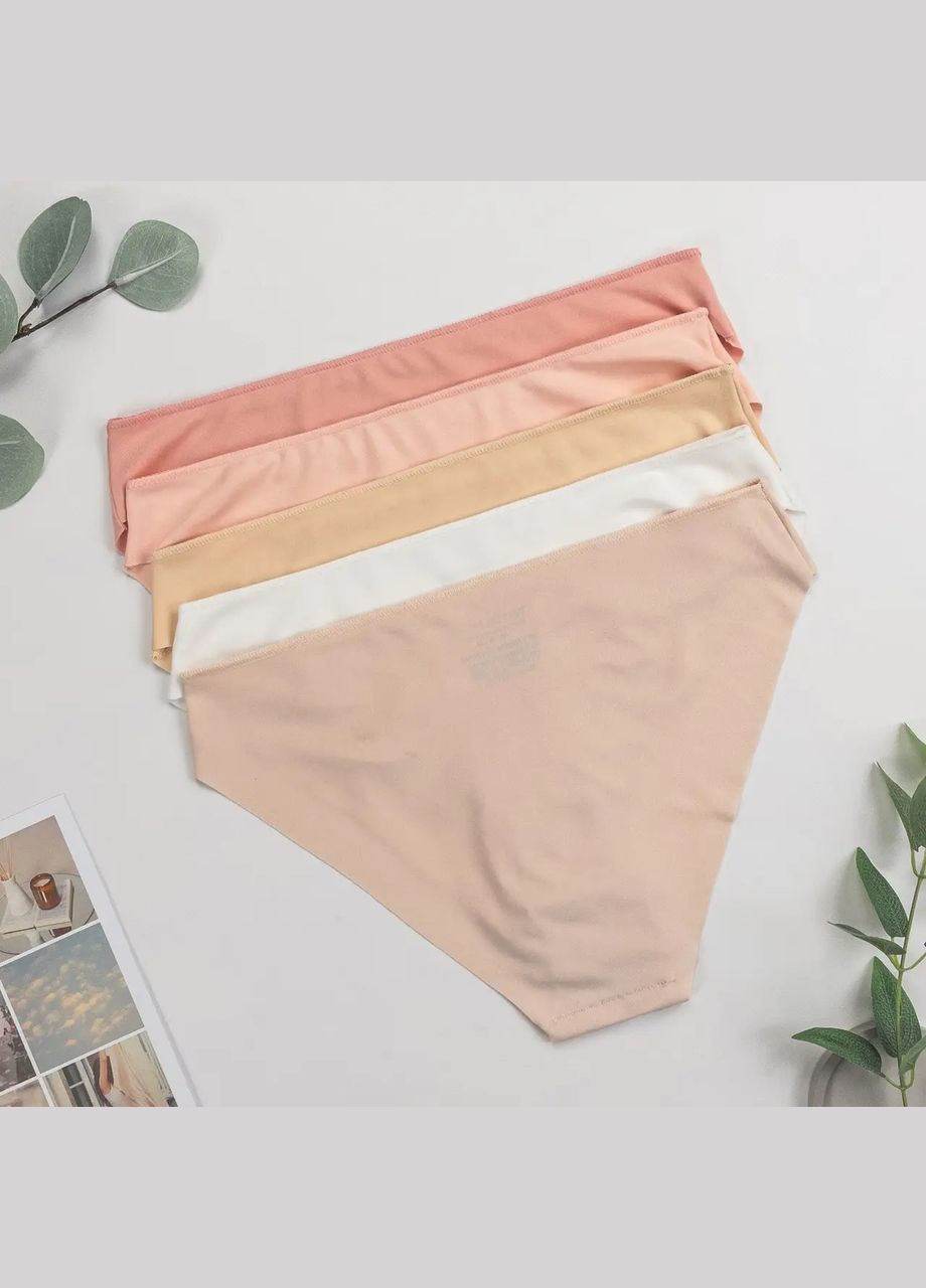 Набір жіночих безшовних трусиків-сліпів 5 шт — бавовна з еластаном Nicoletta (340462244)