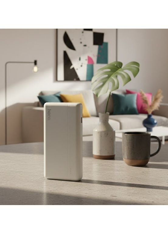 Зовнішній акумулятор 20000 mAh Li-Pol з двома USB-портами білий 2104618823) Hoco (369963229)