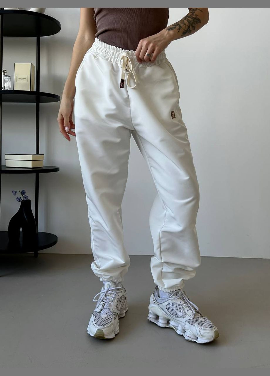 Якісні білі штани карго з двома кишенями з якісної турецької тканини, штани карго на резинці та манжетах. No Brand 530-1 (290999221)
