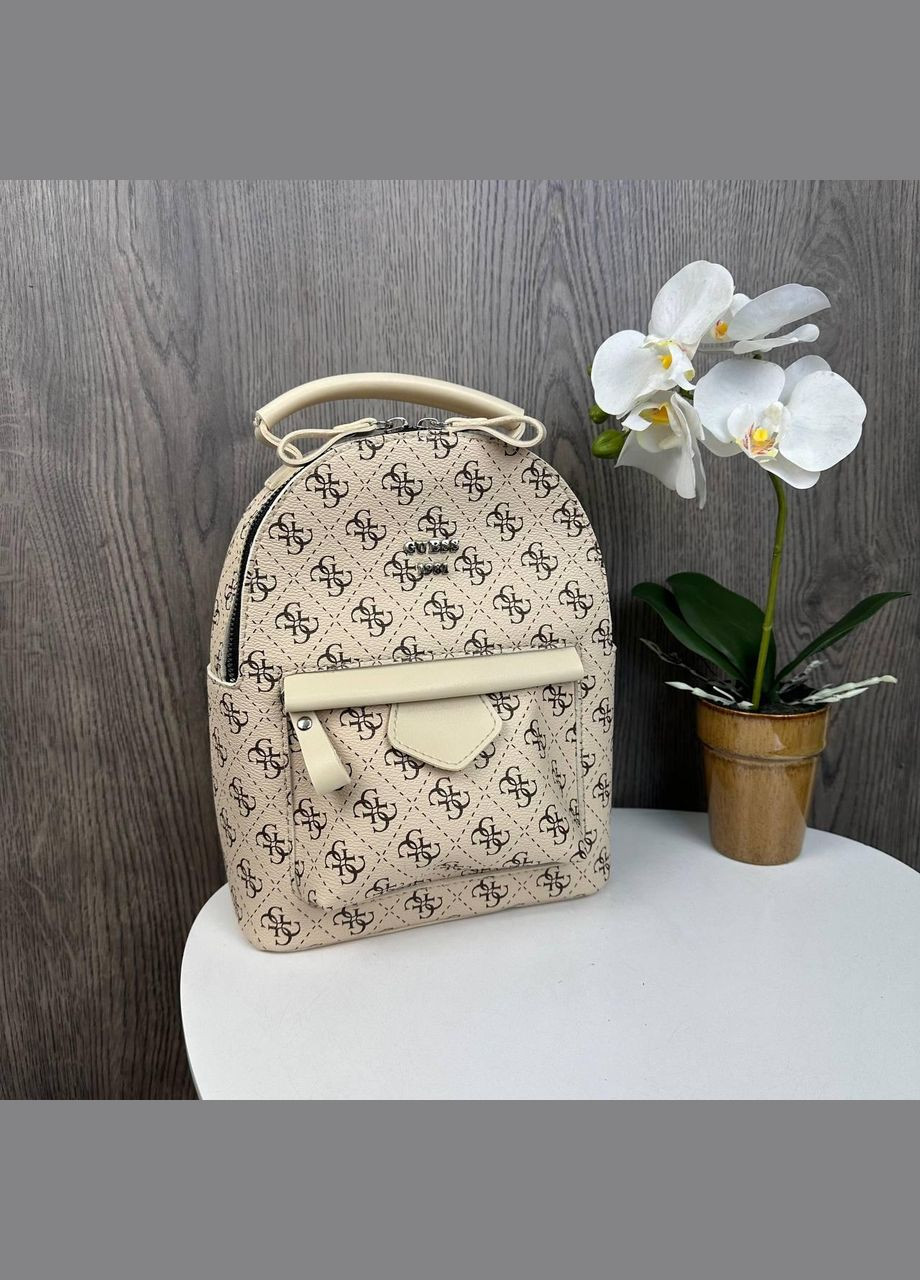 Модный женский мини рюкзачок Гесс, маленький рюкзак прогулочный Guess стиль No Brand (334730726)
