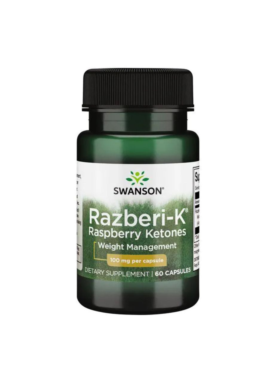 Razberi-K Raspberry Ketones 100mg - 60caps (До 01.26) Swanson (369398488)