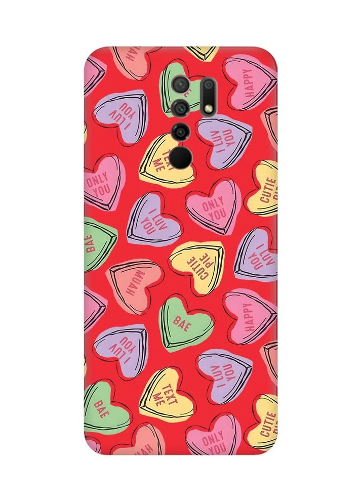 Матовый чехол на Xiaomi Redmi 9:: Сердечка с текстом (принт 333) Creative (360668040)