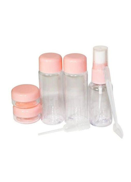 Дорожній набір ємностей для косметики 7в1, рожевий Plus-plus (354799137)