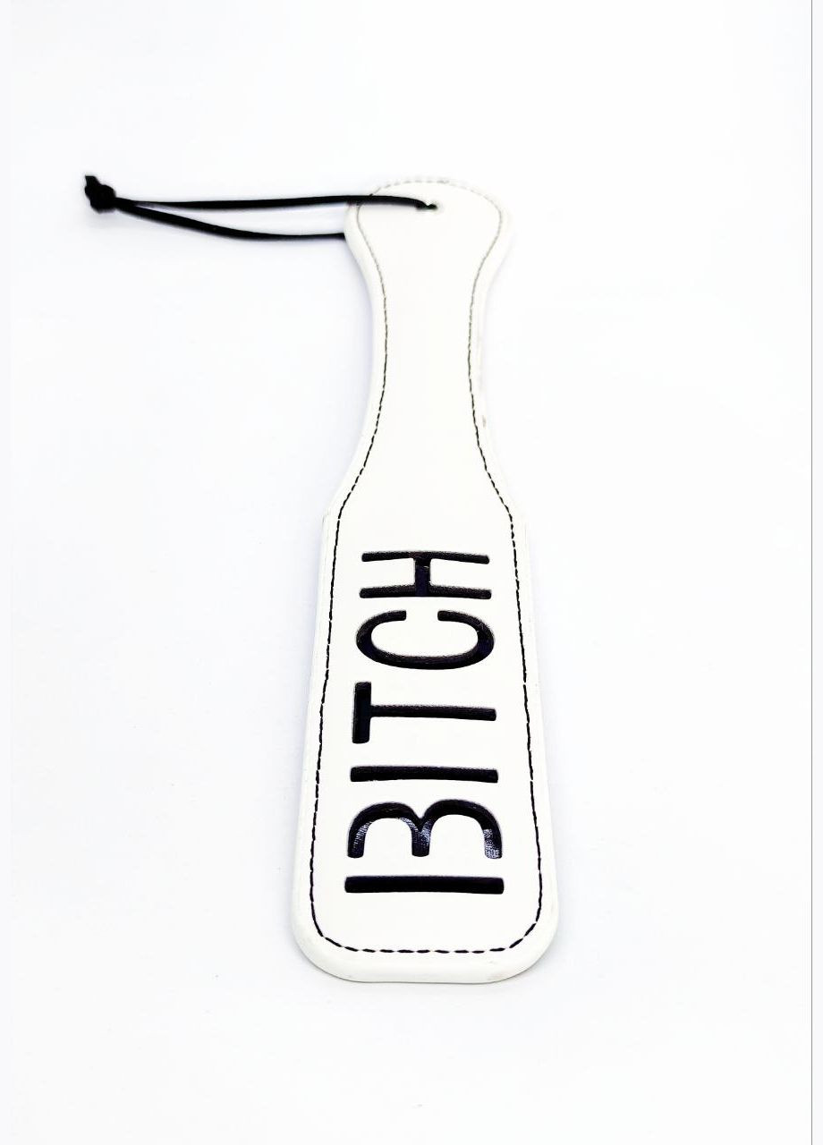 Шлепалка овальная с надписью Bitch PADDLE, белая, 32,5 см. DS Fetish (297131701)