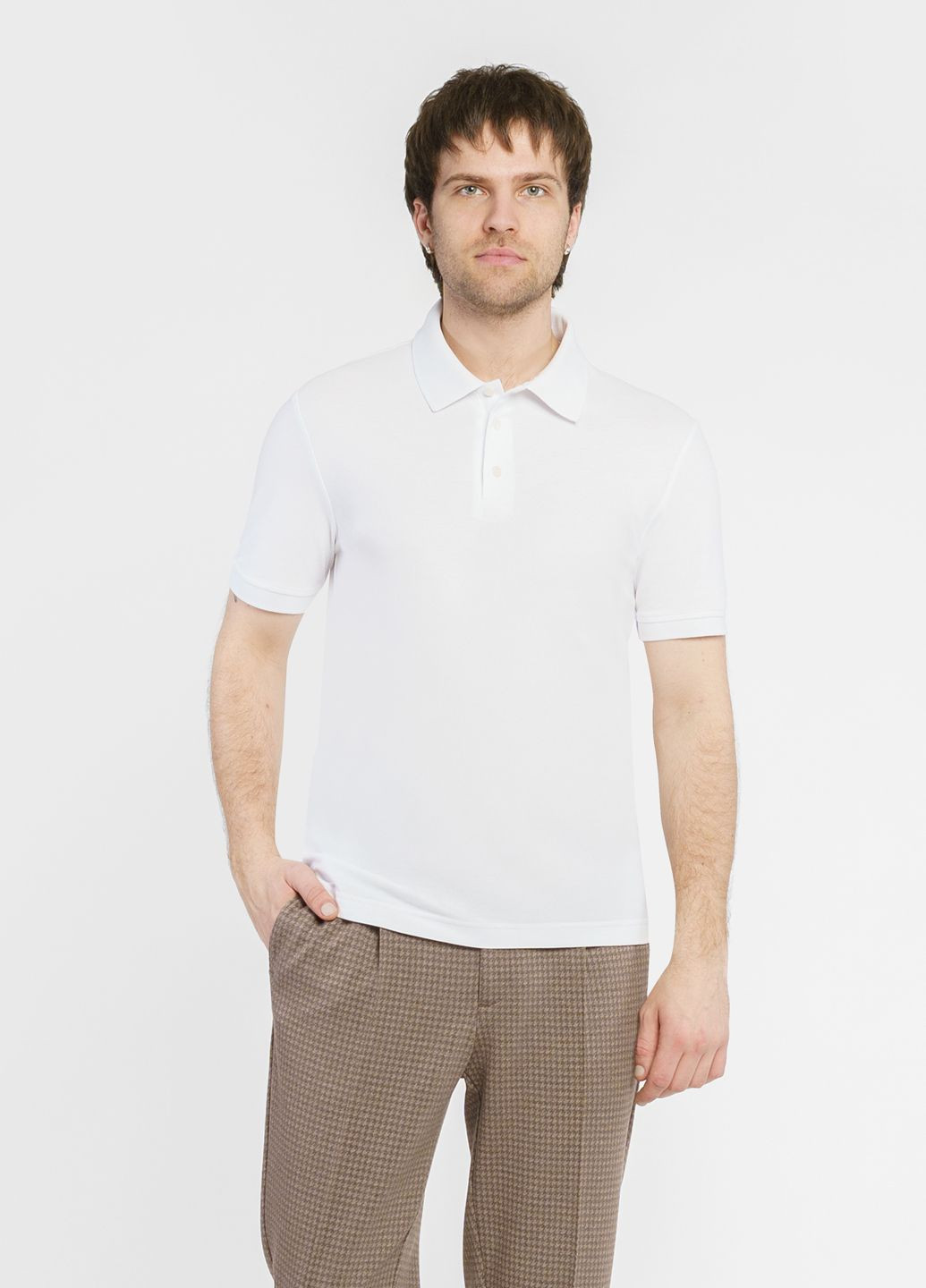 Белая футболка-поло мужское белое для мужчин Arber