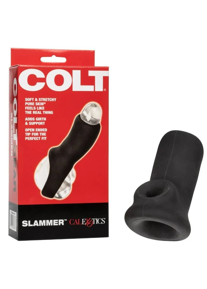 Насадка на член COLT Slammer із кріпленням на мошонці, чорна, 10.7 х 5 см California Exotic (372151432)