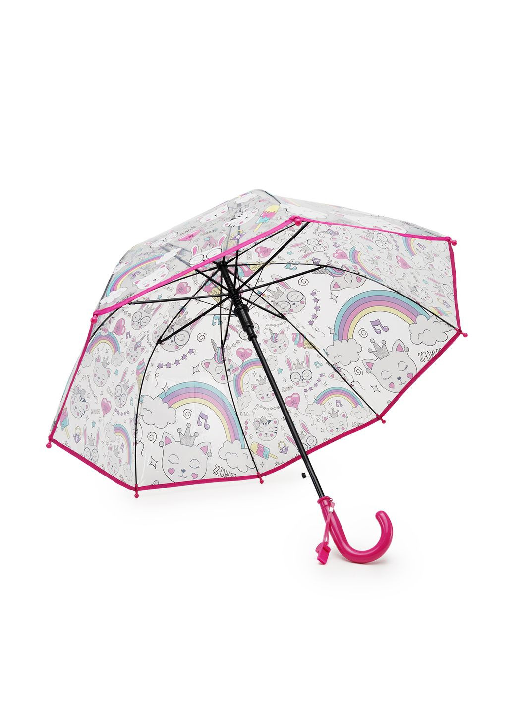 Прозрачный зонтик для девочки цвет розовый ЦБ-00249351 Toprain (293056633)